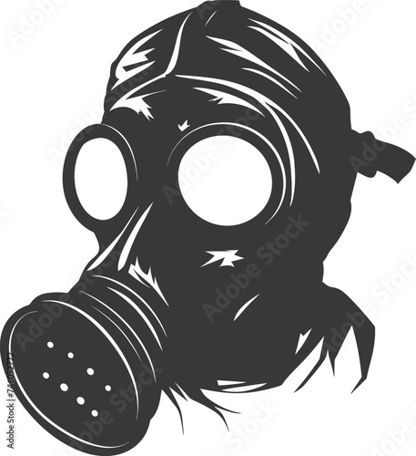Silhouette gas mask black color only