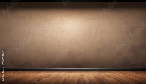 empty room with beige wall and wood floor © Lied