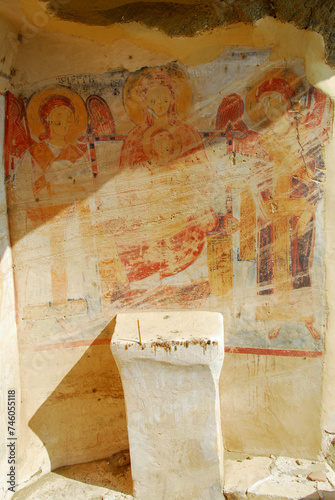 Fresco at David Gareji: a 6th-century rock-hewn Georgian Orthodox monastery complex © Giorgi