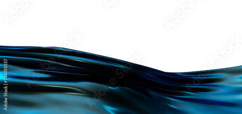 Abstract blue wave. Blue scarf. Bright blue ribbon on white background.