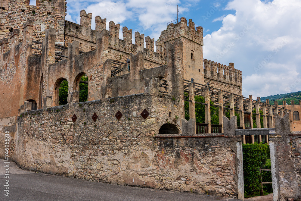 View of Scaliger Castle near Torri del Benaco in Italy.