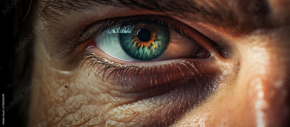 Intense and Mesmerizing Close-Up of a Singular Eye in Dramatic Lighting