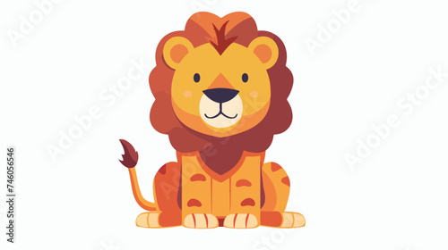 Lion africa feline cartoon icon isolated isolated on white