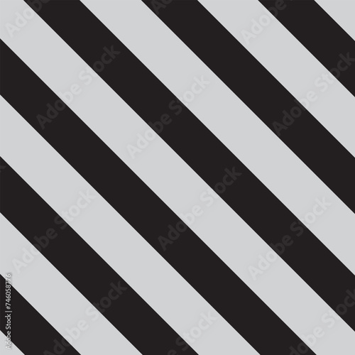 Simple seamless striped pattern, straight diagonal lines, black and gray texture, vector background