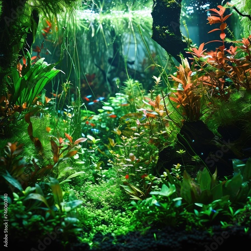 Freshwater Planted Aquarium, Aquascaping, Underwater Landscape Nature Forest Style, Aquarium Tank
