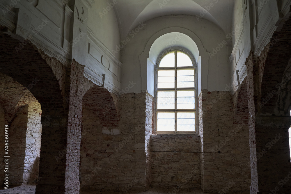 Prague, Czech Republic — June 17, 2023 - Interior of Invalidovna — baroque building for war veterans