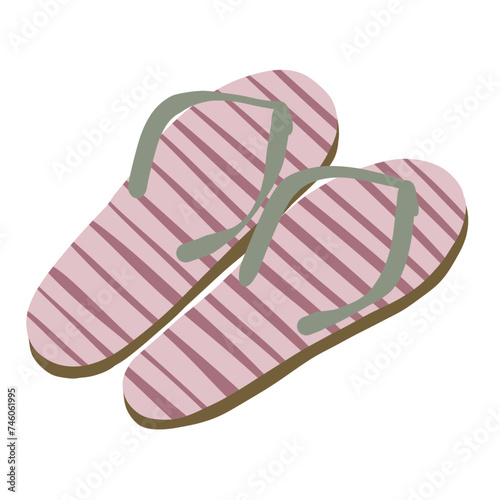 Summer Beach Flip Flops Flat Design