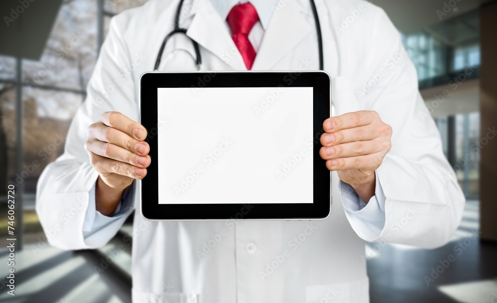 Digestive system. hands of doctor hold digital tablet Digestive system. hands of doctor hold digital tablet