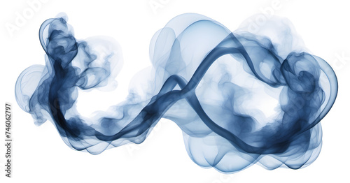 Blue smoke isolated on transparent png background