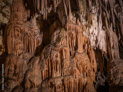 The cave Postojna Cave in Slovenia.
