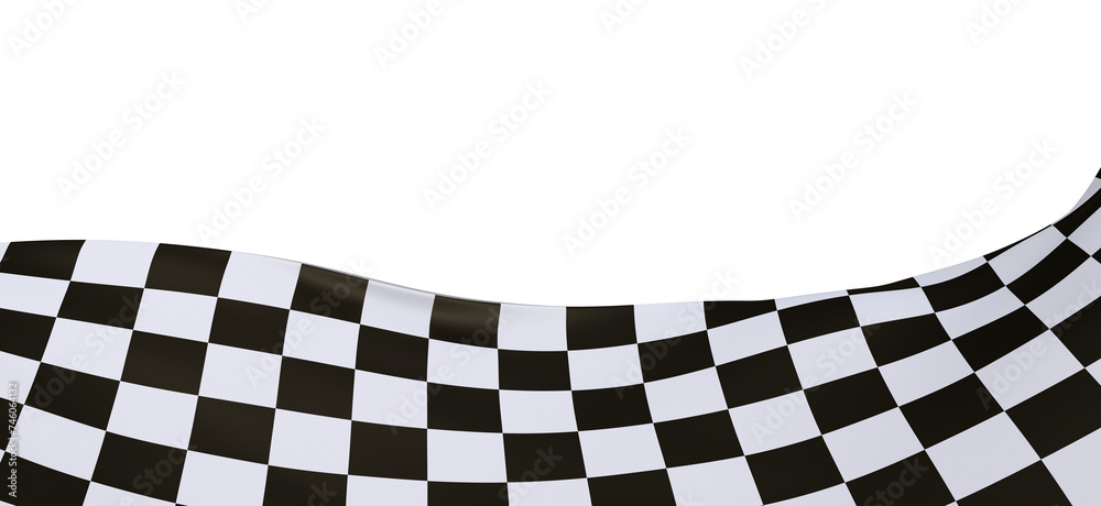 Fototapeta premium Checkered flag, race flag background - PNG