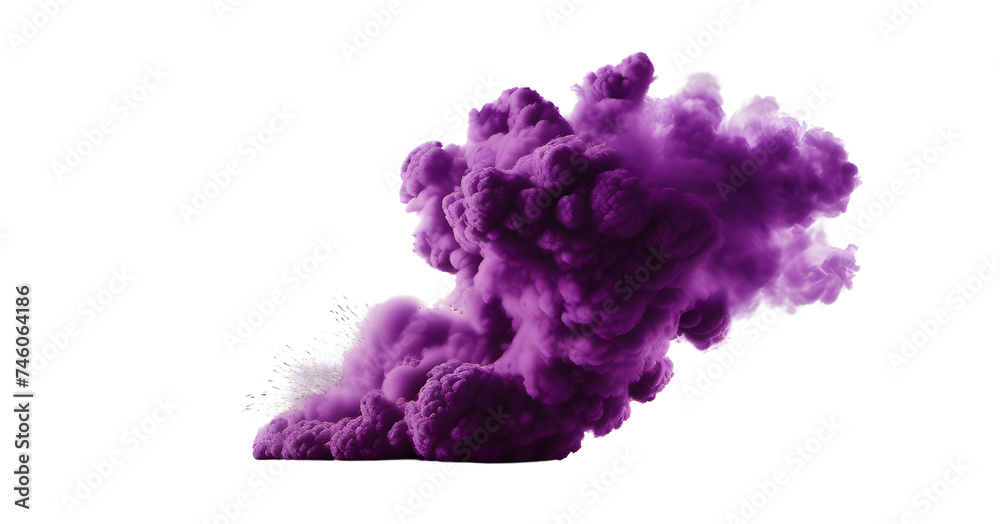 Smoke on purple on a transparent background