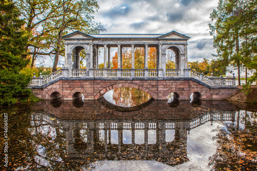 Marble Bridge. Catherine Park. Tsarskoye Selo. Pushkin. Saint Petersburg. Russia photo