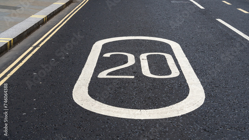 20mph speed sign painted on asphalt   © WD Stockphotos