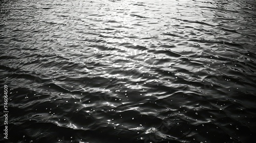Rippling dark water surface, monochromatic and textured.