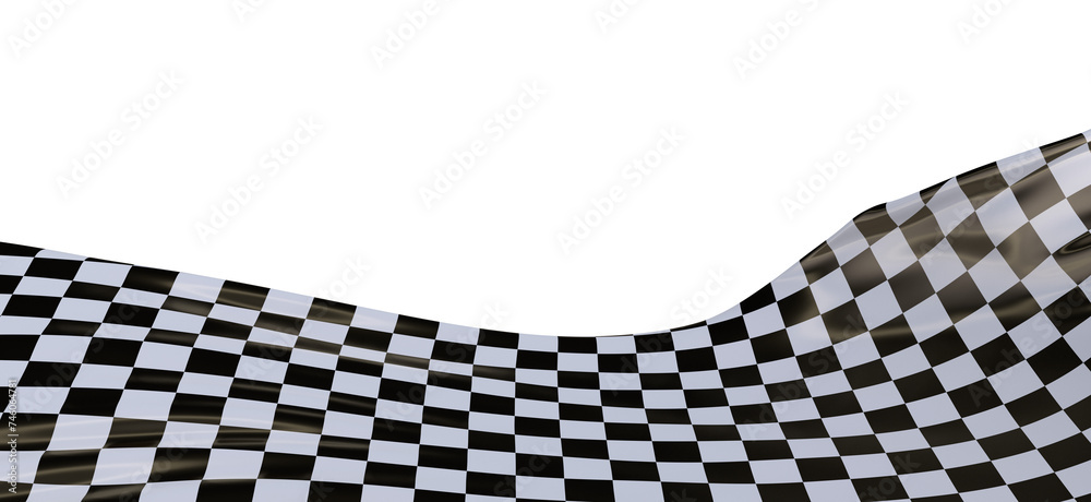 Fototapeta premium Waving racing finish flag in - PNG