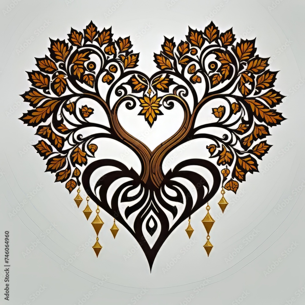 heart with floral pattern