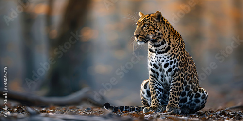 Stunning Leopard coming towards along the road 