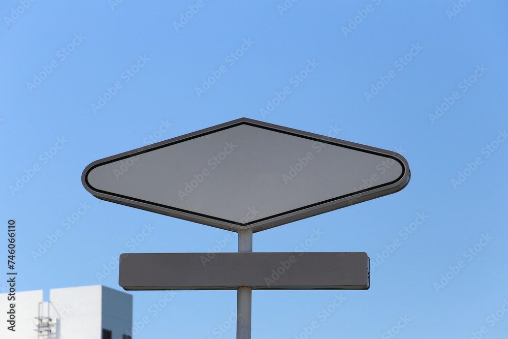 Blank metal sign on the sky background. Blank metal sign on the sky background.