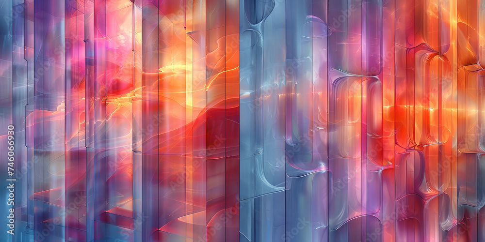 Abstract volumetric wavy modern banner background