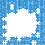 blue puzzle frame