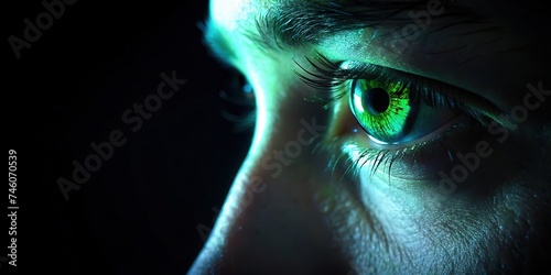 green eye in the dark