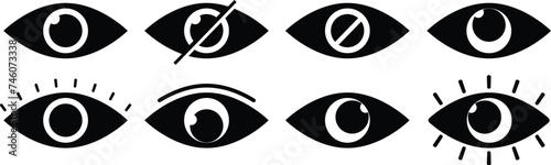 Set of Eyesight symbol. Simple eye icon collection.