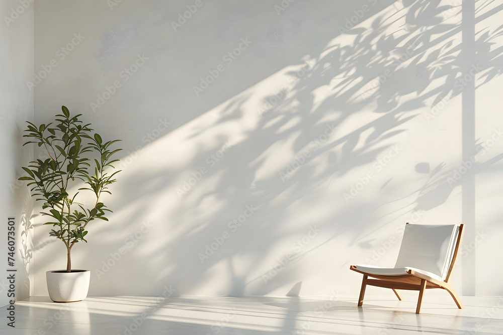 An Empty White Room with Natural Shadows in a Luxurious 8K 3D Architectural Style An Empty White Room with Natural Shadows in a Luxurious 8K 3D Architectural Style
