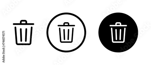 Trash bin icon set