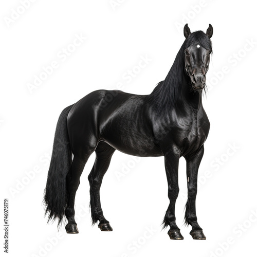 Black horse isolated on white or transparent background © Nazmus