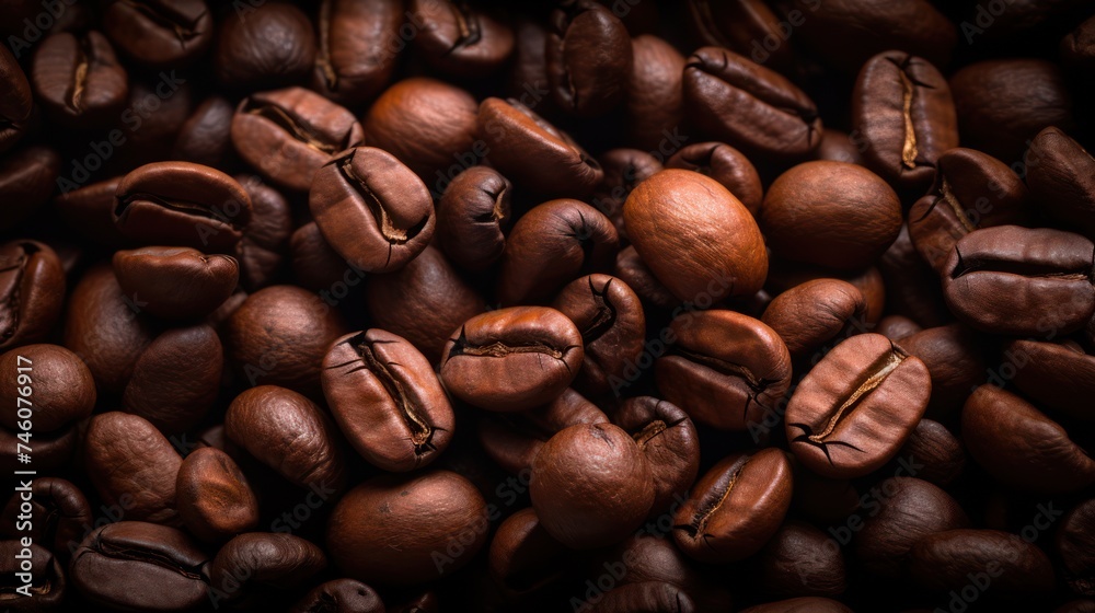 Mild Brown Roasted Coffee Beans Closeup Mild Brown Roasted Coffee Beans Closeup