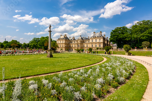 Luxembourg palace and gardens in Paris, France photo