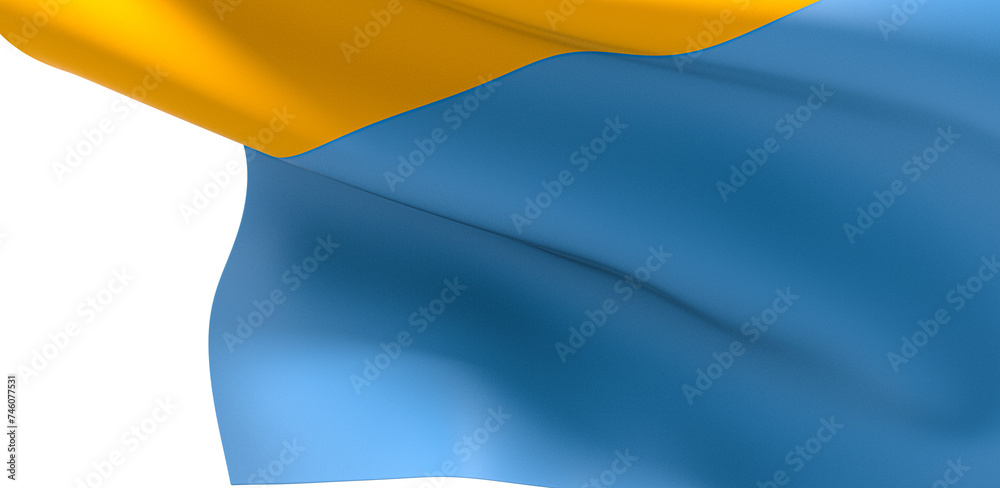 Fototapeta premium Embrace Modernity: Striking 3D Ukraine Flag Illustration for Creatives
