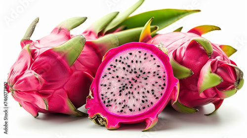 Dragon fruit or pitahaya isolated on the white background, concept of tropical and exotic fruits © Kateryna Kordubailo