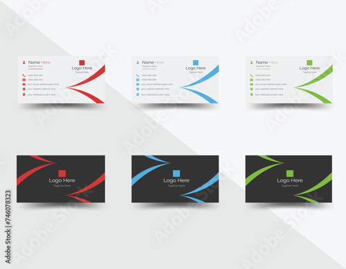 Set of modern simple styles corporate business card, visiting card, business card design, vector business card, professional business card, double sided business card layout template..