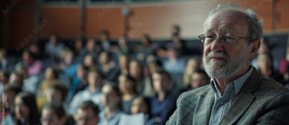 professor in the audience with students in the background Generative AI