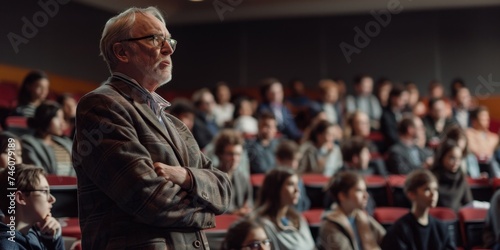 professor in the audience with students in the background Generative AI
