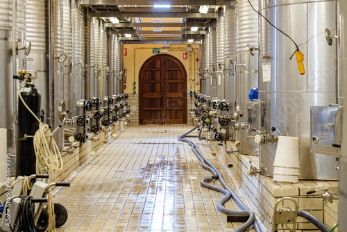 Macià Batle wineries, wort tanks, Santa Maria del Cami, Mallorca, Balearic Islands, Spain photo