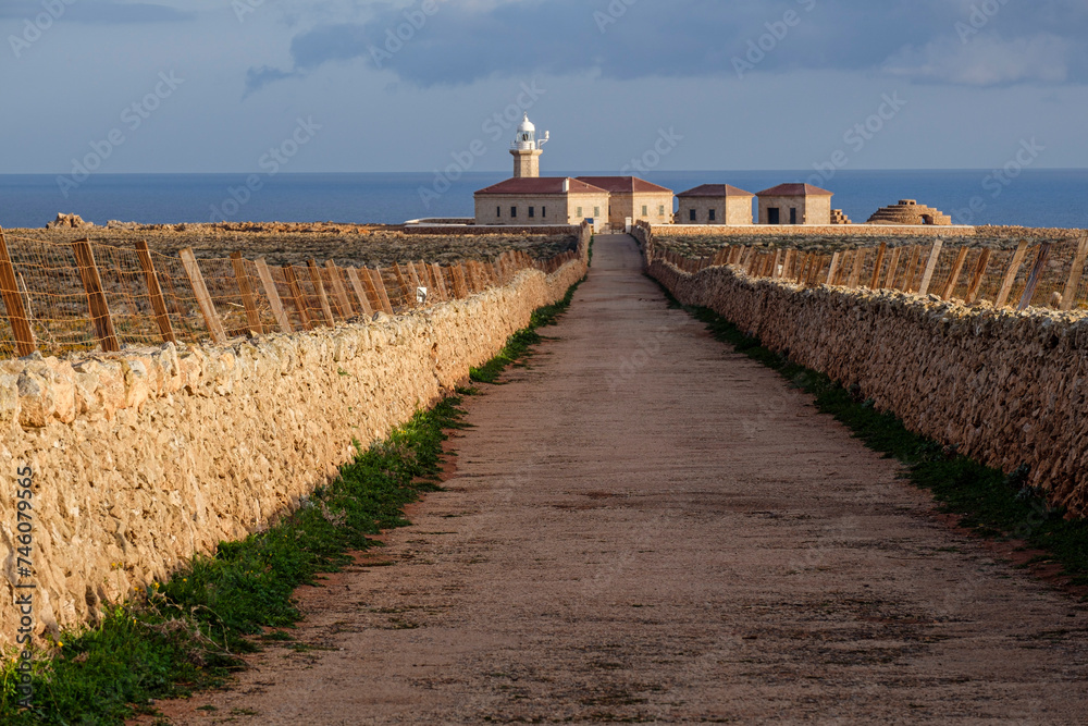 Punta Nati cape lighthouse, Ciutadella, Menorca, Balearic Islands, Spain