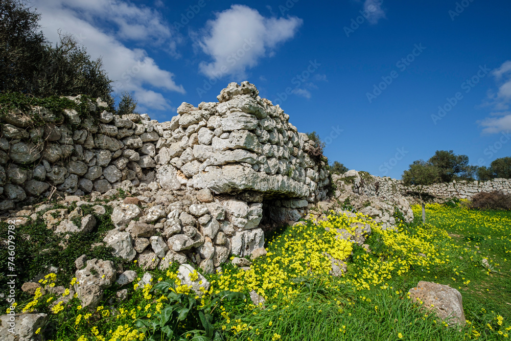 Torrellafuda, talayotic wall, Ciutadella, Menorca, Balearic Islands, Spain