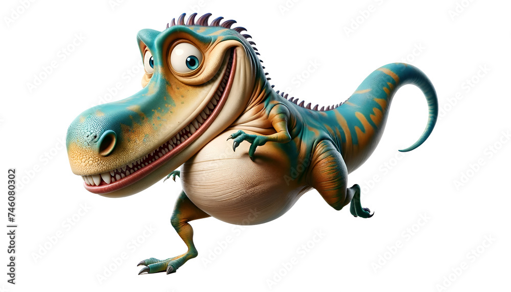 Fototapeta premium Illustration of a cheerful dinosaur