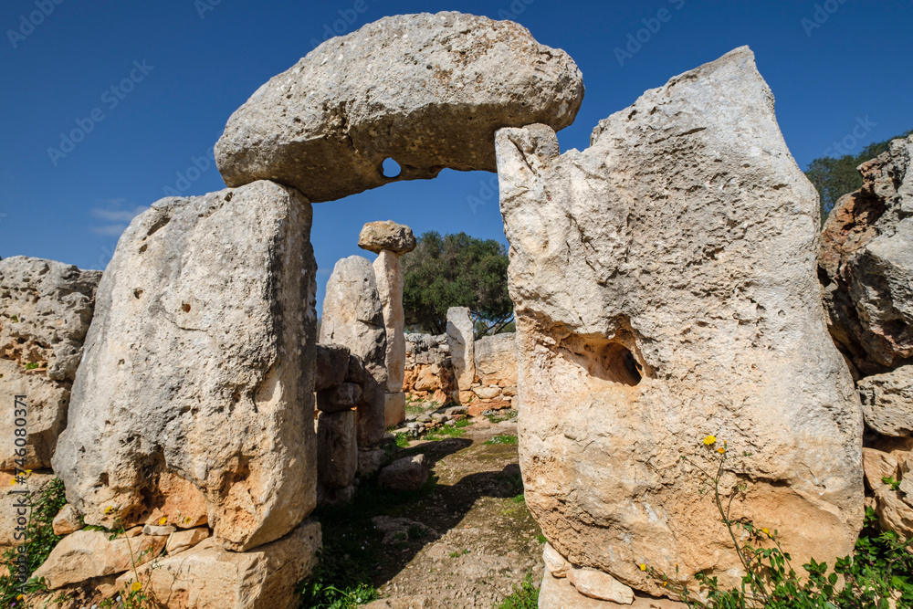 Iron Age dwelling, Torre d'en Galmés talayotic village, Alaior, Menorca, Balearic Islands, Spain