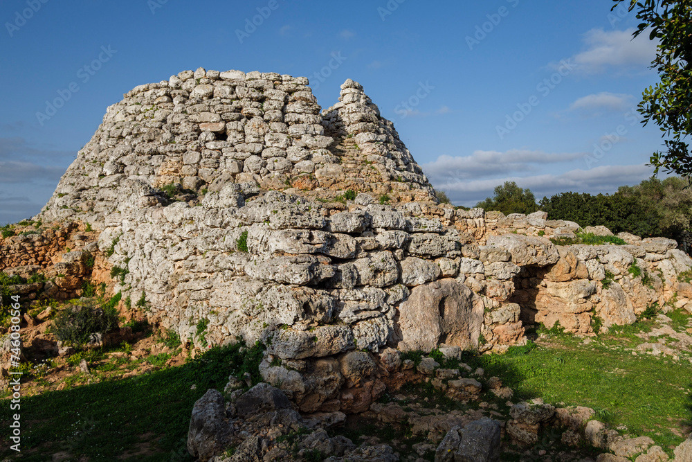 Cornia Nou,  conical talayot and attached building,Maó, Menorca, Balearic Islands, Spain