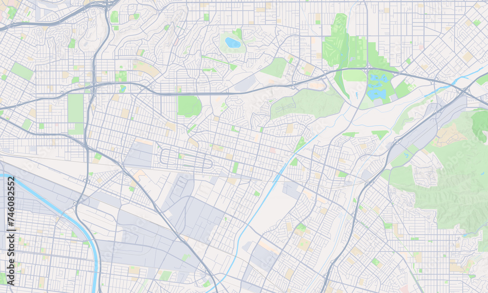 Fototapeta mapa świata dla dzieci Montebello California Map, Detailed
