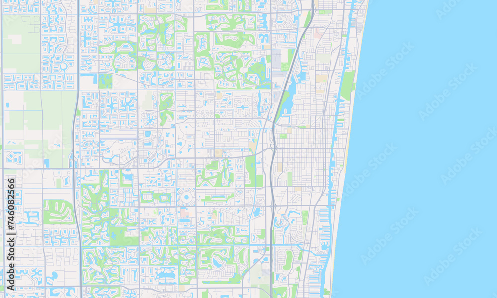 Delray Beach Florida Map, Detailed Map of Delray Beach Florida Stock