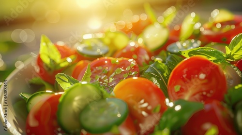 summer salad of tomatoes and cucumbers