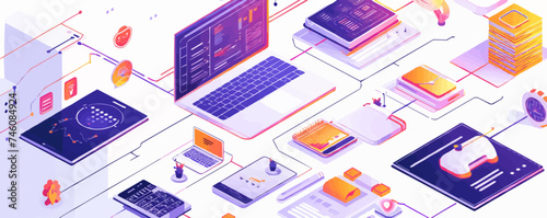 Business applications abstract concept vector illustration set. Packaged software, FinTech technology, system software development, payment processing, database system integration abstract metaphor