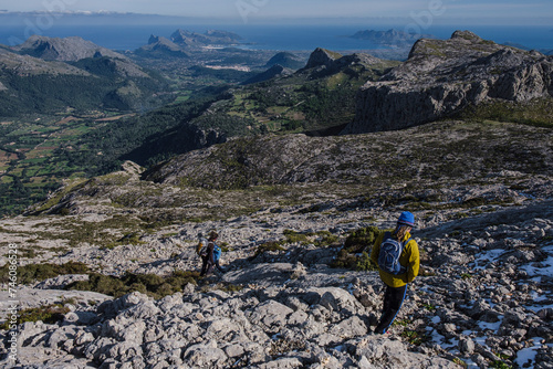 descent to the Puig de Ca pass, Escorca, Mallorca, Balearic Islands, Spain photo