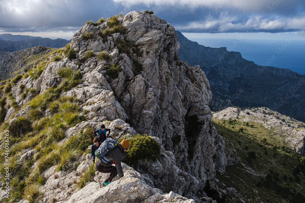 ascending to Serra Des Teixos, Escorca, Mallorca, Balearic Islands, Spain