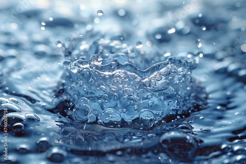 Dynamic image capturing the movement of a water splash  highlighting the clarity and beauty of water drops
